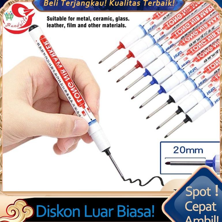 

qw-7 6pcs/set Spidol Marker Serbaguna Penanda Besi Kayu Kepala Panjang Long Head Murah