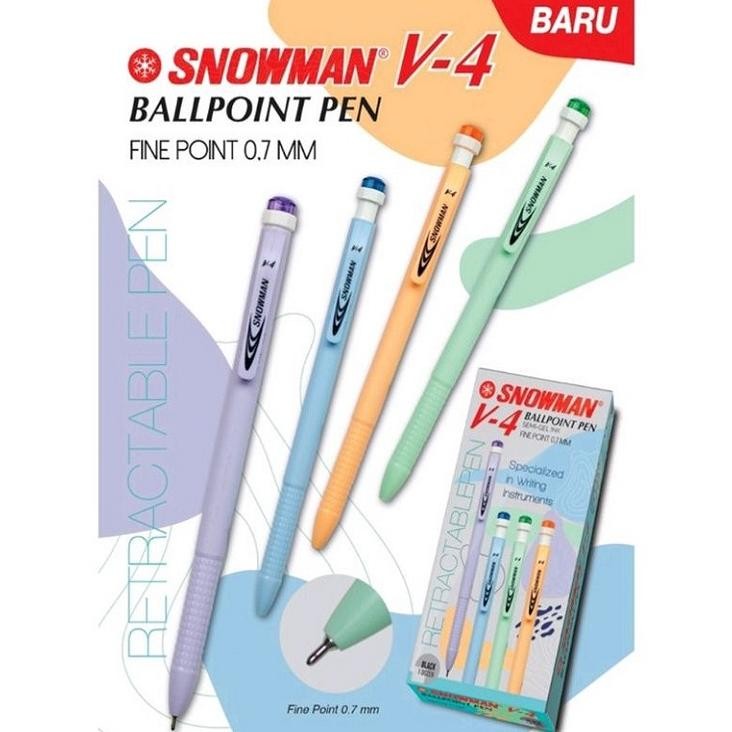 

qw-45 Pulpen / Ballpoint / Bolpoint Snowman V4 (1 lusin) Hemat