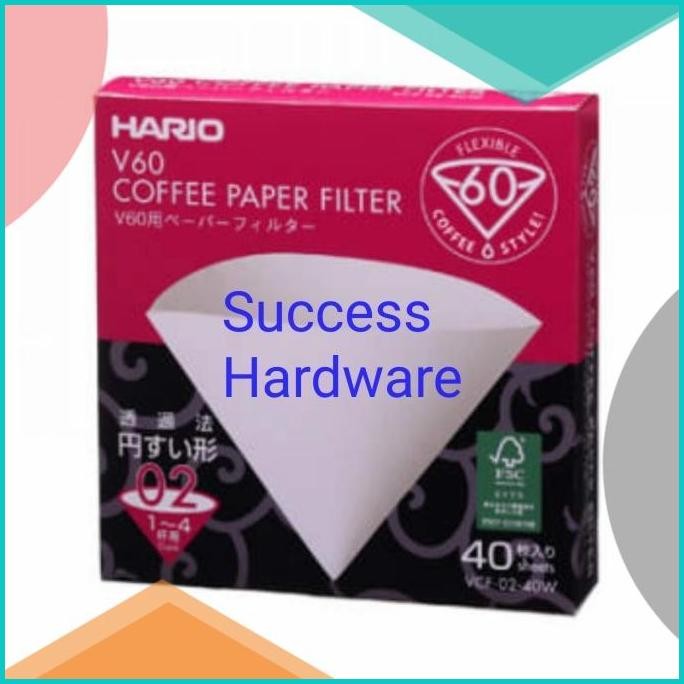 

HARIO SET 40 PCS KERTAS FILTER KOPI V60 1-4 CUPS PAPER FILTER WHITE F