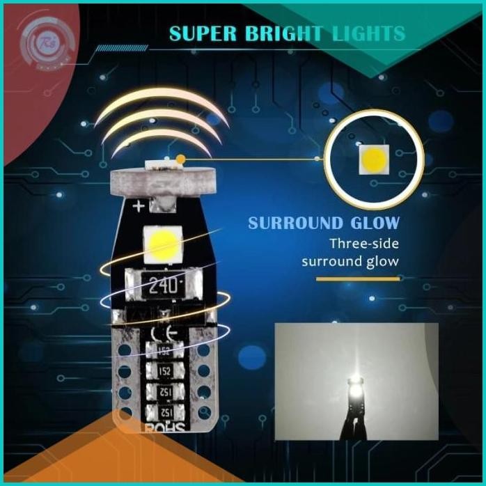 LAMPU SENJA LED T10 PUTIH PNP DC | LAMPU SPEDOMETER T10 W5W WHITE 140