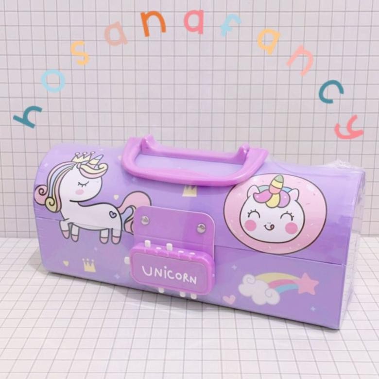 

aw-96 Kotak Pensil Karton Lengkung Pakai Kode Kunci/ Tempat Pensil/ Pencil Case - - AY12 Termurah