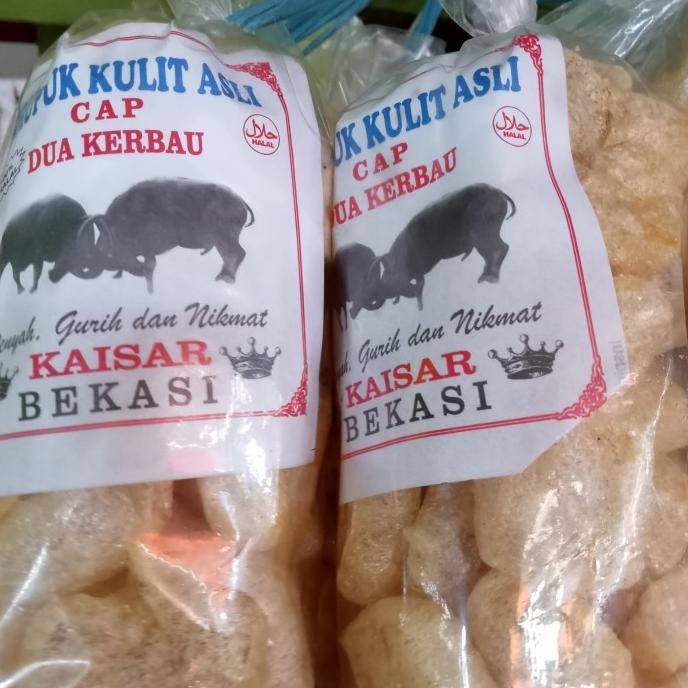 

kerupuk kulit asli cap 2 kerbau per bungkus