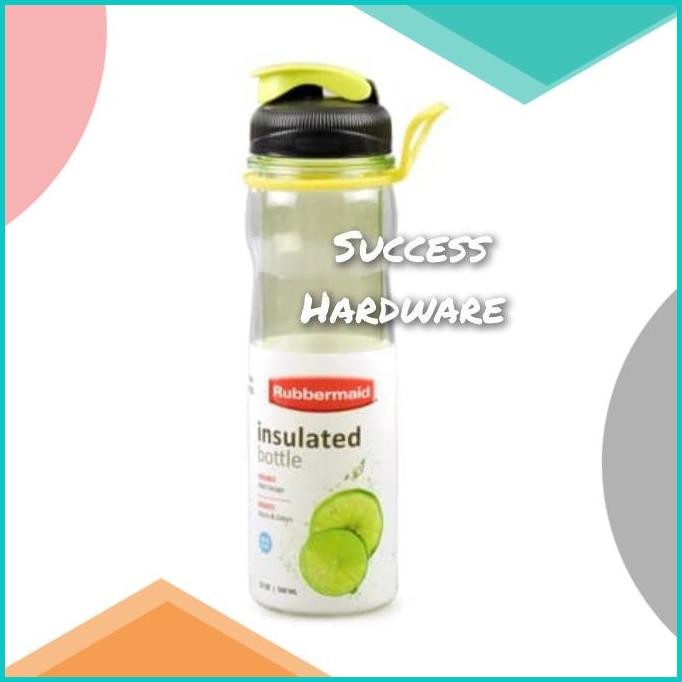 RUBBERMAID BOTOL MINUM DOHBLE WALL 500ML ASTDA 1808131-BOTTLE DBL WAL