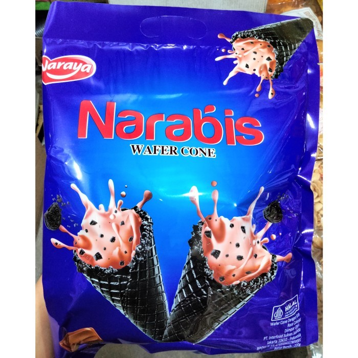 

Narabis Wafer Cone Dengan Krim Cokelat / Biskuit Cokelat