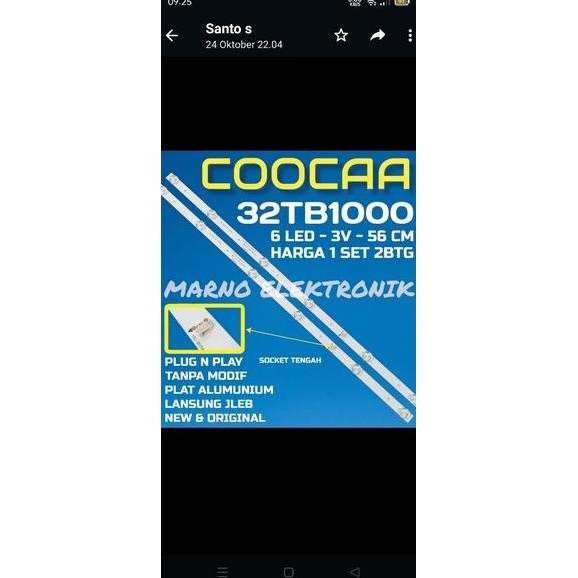 BL BACKLIGHT COOCAA 32TB1000 COCA 32 TB1000
