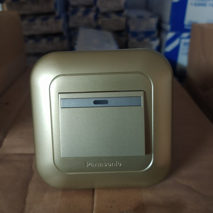 SAKLAR ENGKEL / TUNGGAL LAMPU INDIKATOR PANASONIC METALLIC GOLD