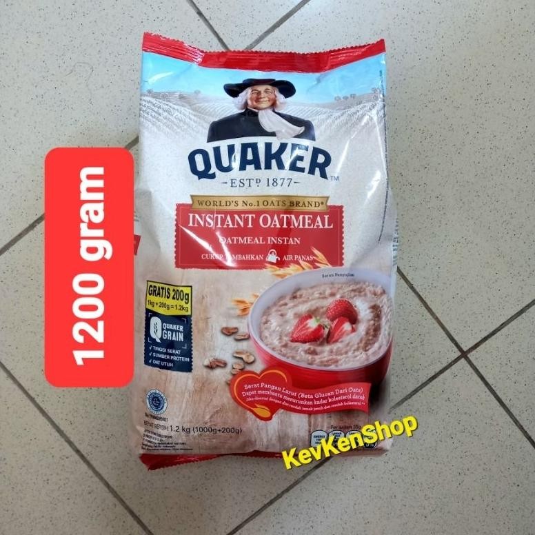 

QUAKER Oat Instant Qatmeal Sereal Cereal 1200 gram Merah 1.2 kg EXP NOVEMBER 2025