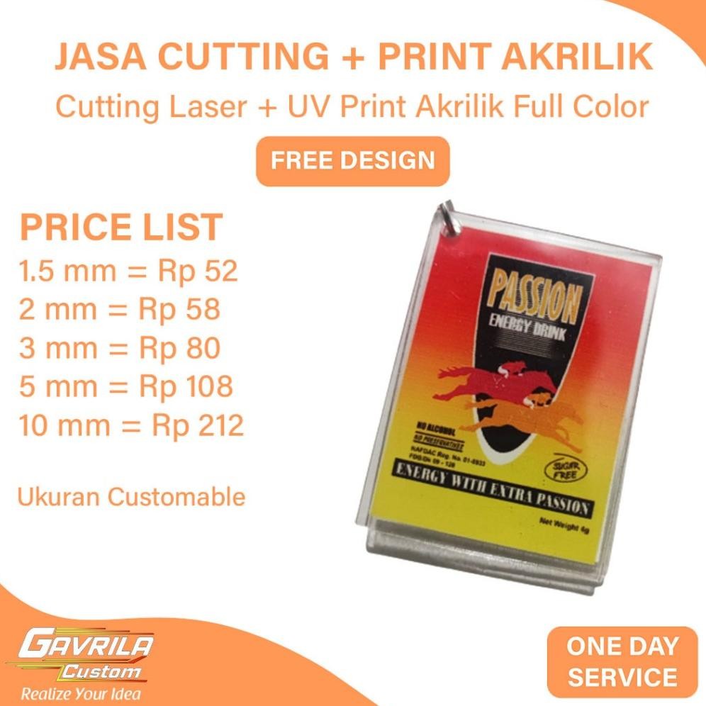 

Acrylic Akrilik Custom Print UV Full Color Cetak Akrilik Transparan