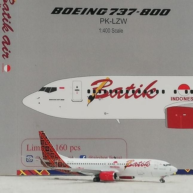 Promo Diecast Pesawat Batik Air B737 800 Pk Lzw 1:400 Panda Exclusive