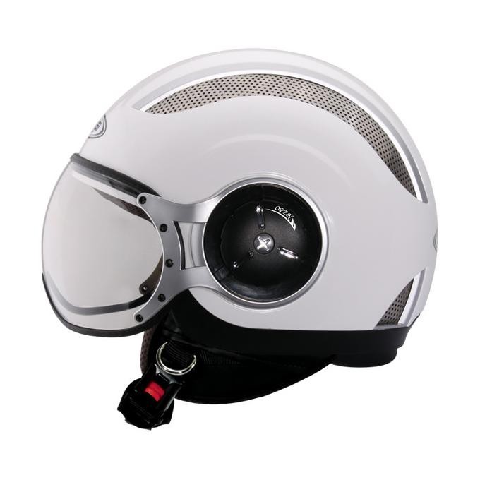 ZEUS ZS218 WHITE OSS HELM RETRO HELM HALF F ZS218