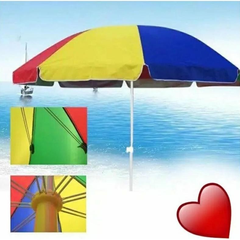 Sa-324 Cod 800Gr Payung Pentol 200Cm Jualan Gerobak Serbaguna Pantai Jumbo Payung Uv Pelangi Berkual
