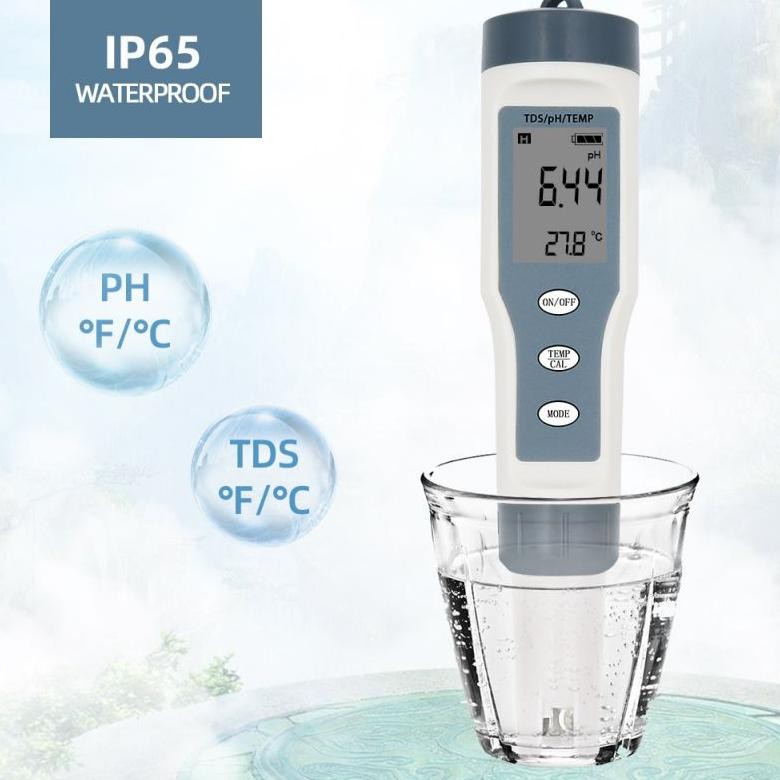 Premium EZ-9901 3 In 1 Salinity TDS Temperature PH Meter Water Quality Tester Monitor Meter Uji Digi