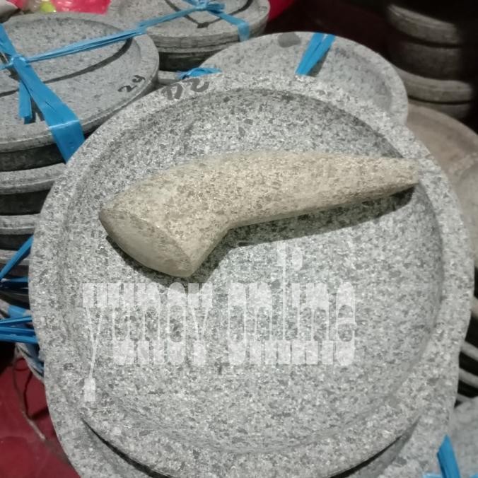 

cobek batu asli 24 cm+ ulekan DS10