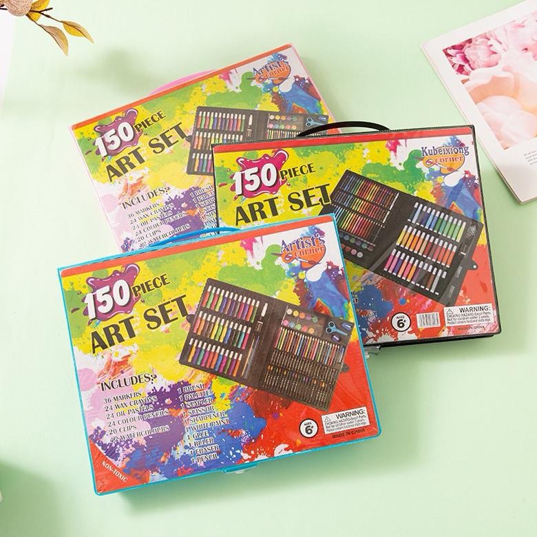 

KU09 Crayon Set Anak isi 150Pcs Cat Air Mewarnai Set menggambar Viral