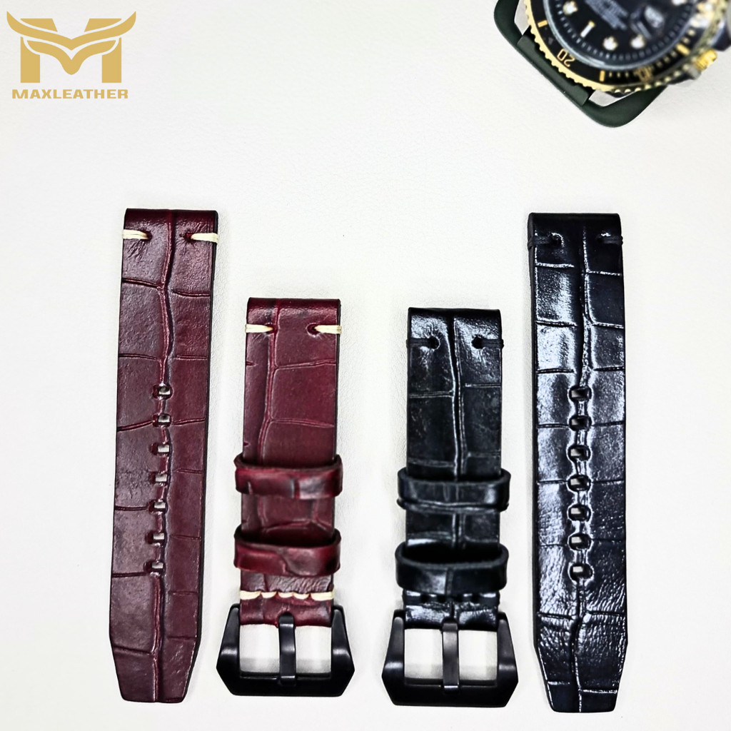 tali jam tangan kulit asli motif buaya motif croco