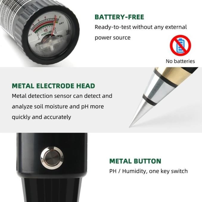 Soil Moisture Meter Ph Tester Vt05 Alat Ukur Ph Kelembaban Tanah Vt-05