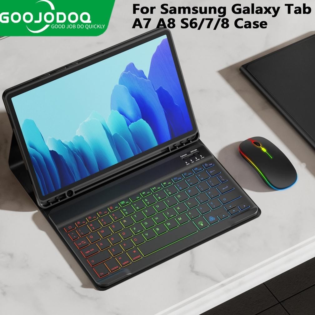 Tablet Case For Samsung Galaxy Tab A8 A9+ S7/8/9 Case Keyboard For Samsung Tab S6 Lite Case Rainbow 