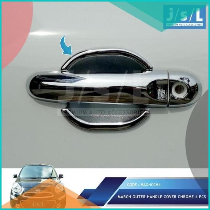 Nissan March Outer Handle Cover Chrome Aksesoris JSL Eksterior March