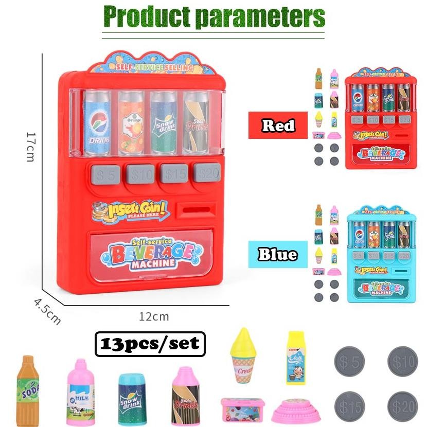 Mainan Peran Mainan Anak Vending Machine / Mainan Mesin Minuman / Edukasi Mainan Dioperasikan Koin M