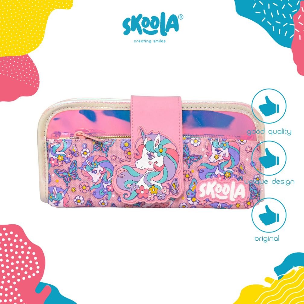 

ew-98 Skoola Tempat Pensil Lipat 3 Pencil Case Threefold Anak Perempuan Lucu Unicorn Cat - Pensy Viral