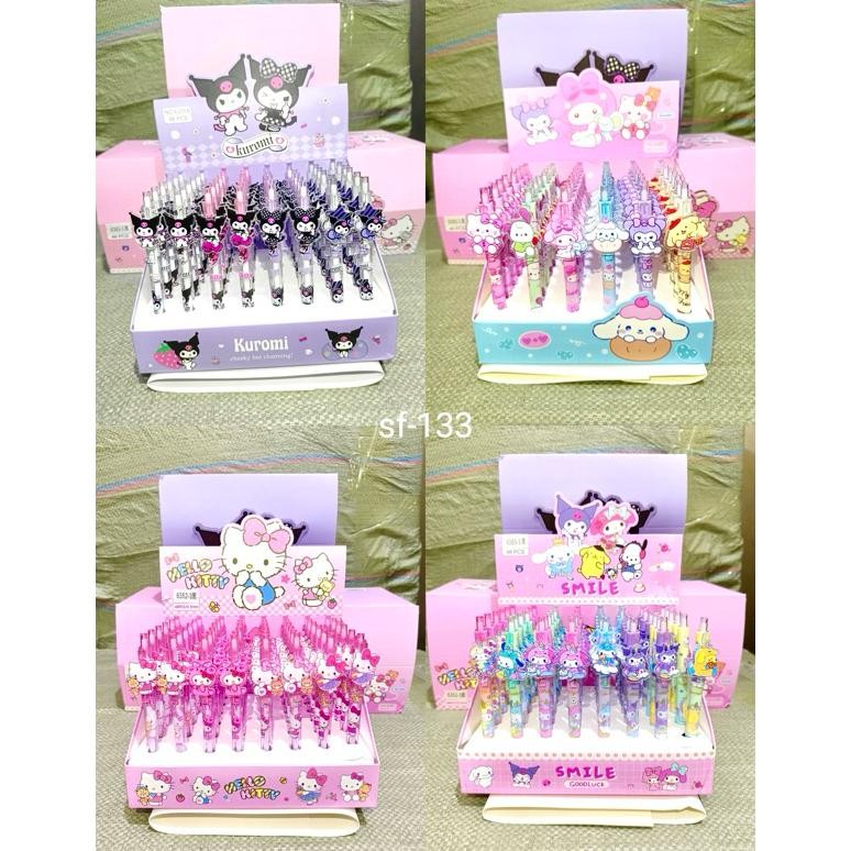 

jg-8 ISI 48pc 1 kotak Pulpen Gel Karakter Kuromi Cinnamoroll Lucu Bandul Anak Pena Tinta Hitam Premium