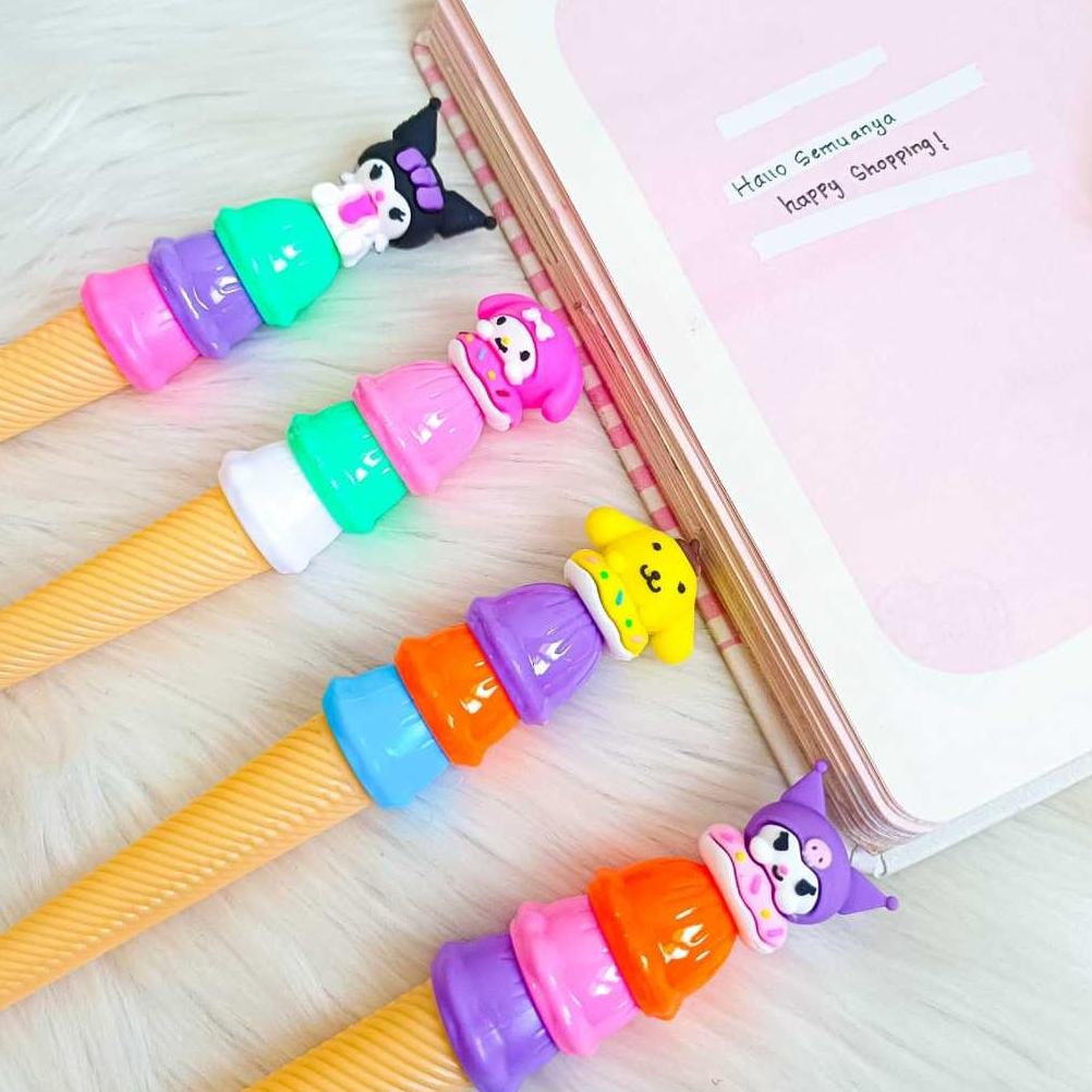 

fth- (12 PCS) PULPEN SANRIO ICE CREAM ES KRIM PEN BOLPEN PENA CINAMOROLL PURIN MELODY KUROMI Murah