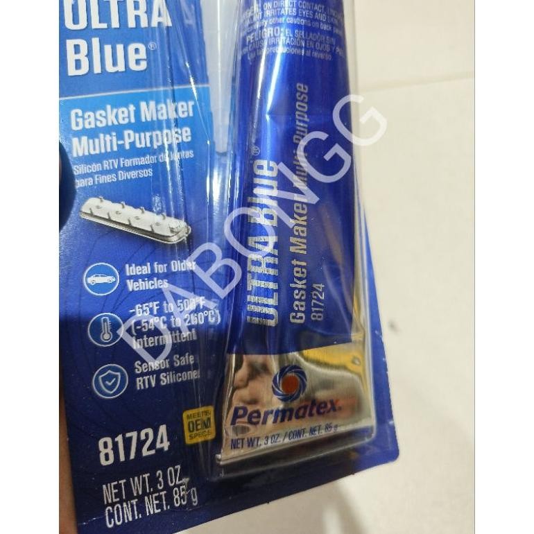 

gs-56 Permatex Lem Ultra Blue Silicone Gasket Maker 81724/ Lem Ultra Blue Permatex Silicone Gasket Set Maker Sensor Safe 85gram/ Lem Silicon Permatex Blue RTV 85 gram/ Permatex Ultra Blue Gasket Maker Multi-Purpose Rtv 81724 Premium