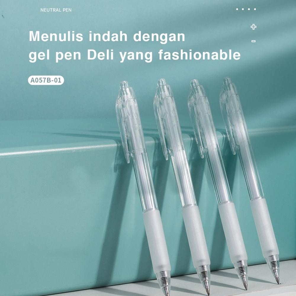 

rd-67 Deli Retractable Gel Pen / Pulpen Cetek 0.5 mm Isi 12 pcs A057B-01-12PCS Original