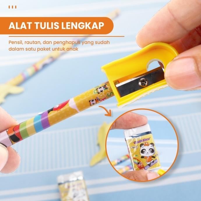 

et-98 Stationary Set WJB-002 Alat Tulis Anak Sekolah 4 In 1 Import Murah