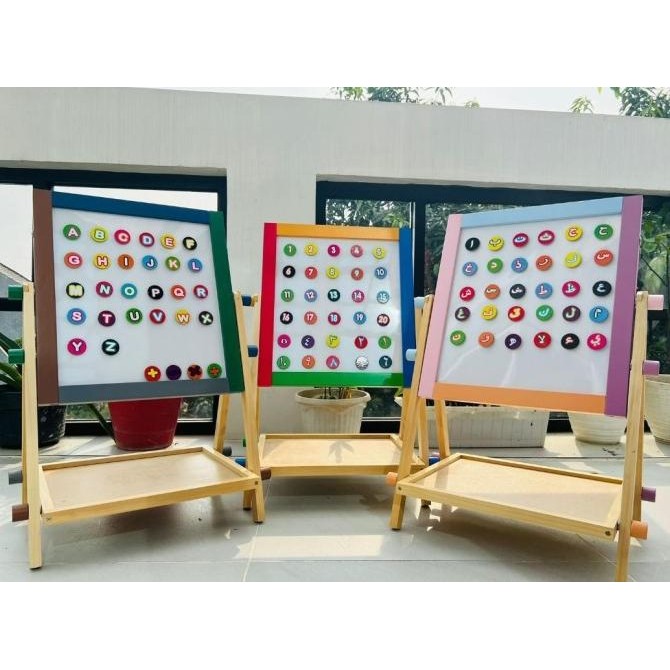 

Ox04 Mainan 2in1 Magnetic Board Black dan Whiteboard papan tulis anak Murah
