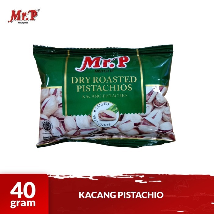 

Mr.P - Kacang Pitacios Panggang Rasa Asin 40gr - Dry Roasted Pitachos - Salted