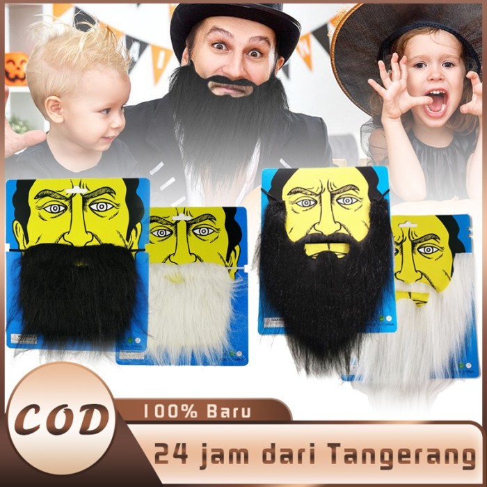 Ready stock] Jenggot Kumis Palsu Kumis Jenggot Palsu Brewok Pesta Halloween