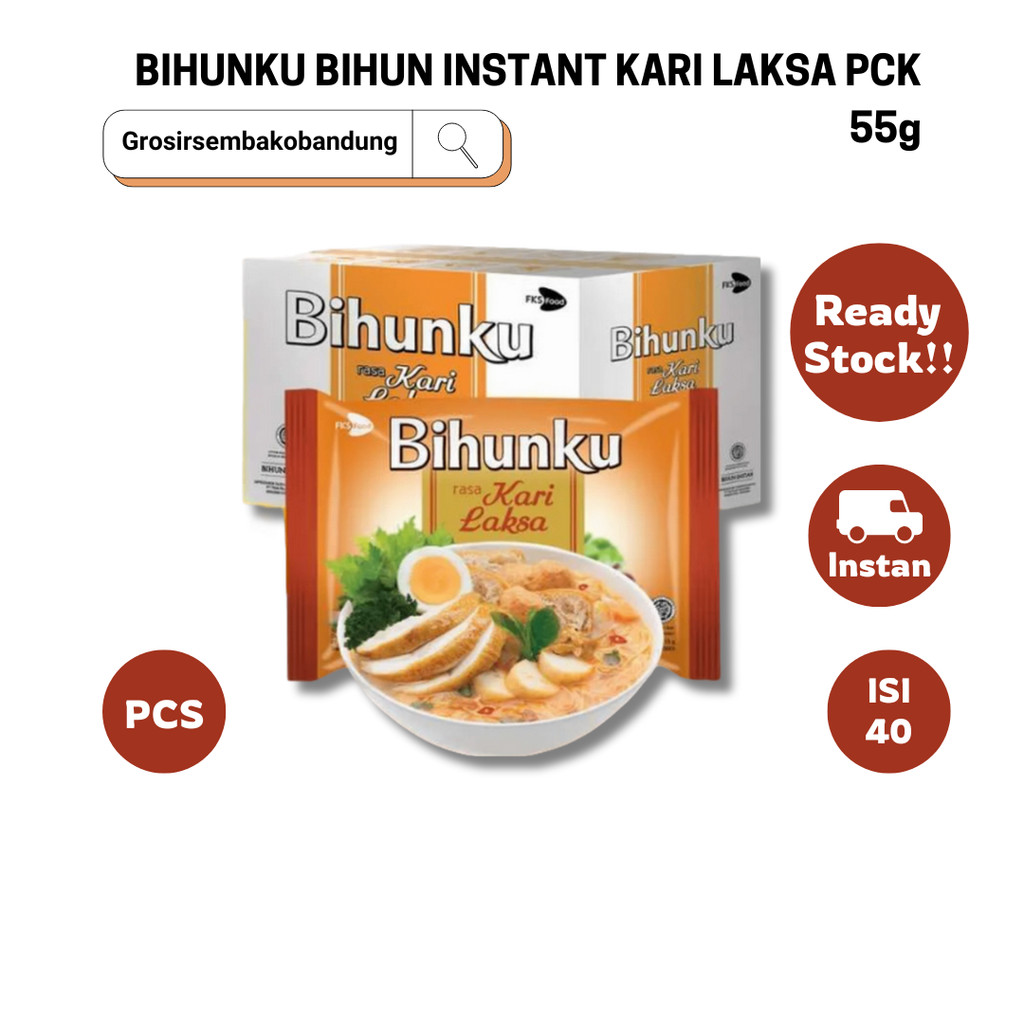 

BIHUNKU BIHUN INSTANT KARI LAKSA PCK 55g - 1 Dus - Kota Bandung