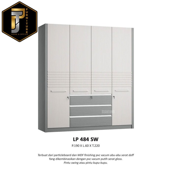 +%+%+%] Siantano Lemari Pakaian - Lemari Baju LP 484 SW Murah Pontianak