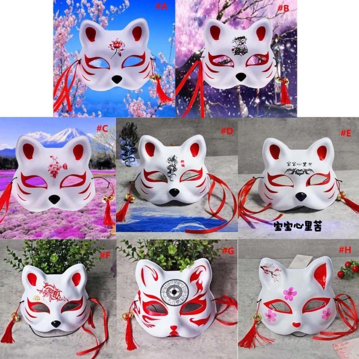 *$*$*$*$] Rebuy Cosplay Topeng Halloween Unisex Setengah Wajah Topeng Hiasan