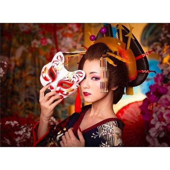 populer] RICHHAT Topeng Anime Cosplay Kitsune Bunkasai Topeng Jepang Kitsune Topeng Kucing Mask