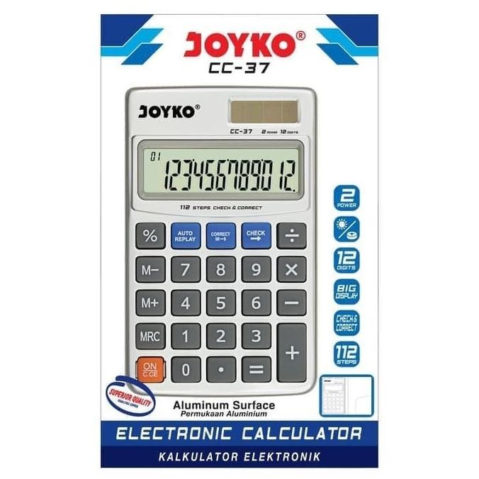 

IK69 Calculator Kalkulator Joyko CC-37 12 Digits Check Correct MURAH Original