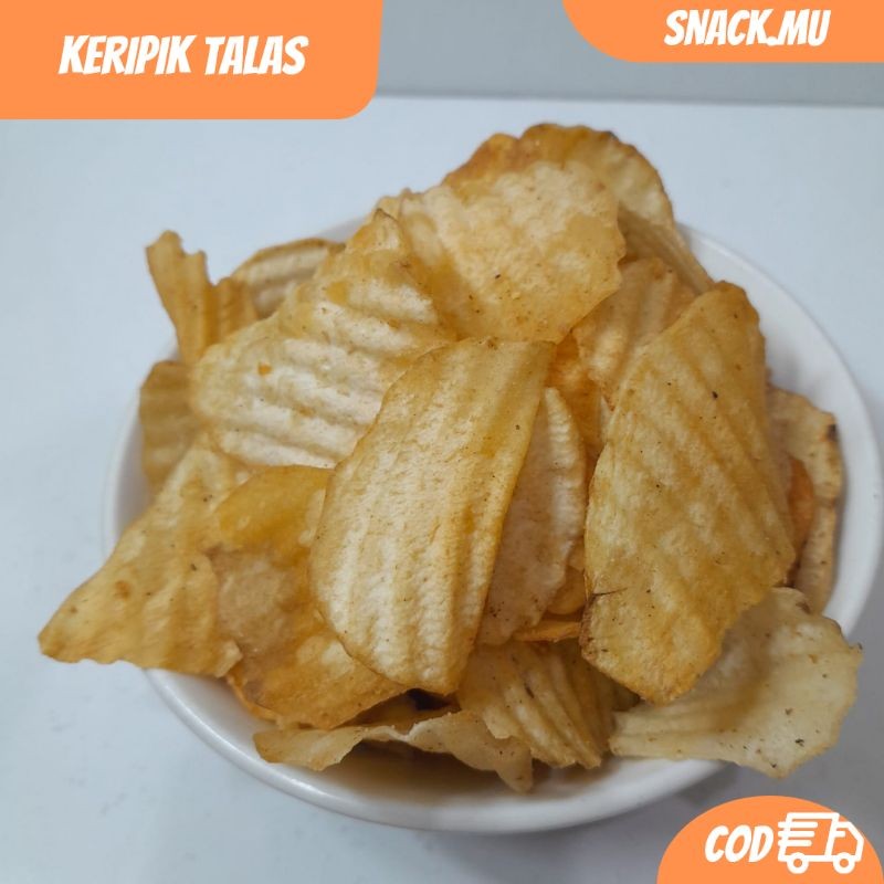 

Snack cemilan kiloan Keripik talas gelombang gurih 250g gram