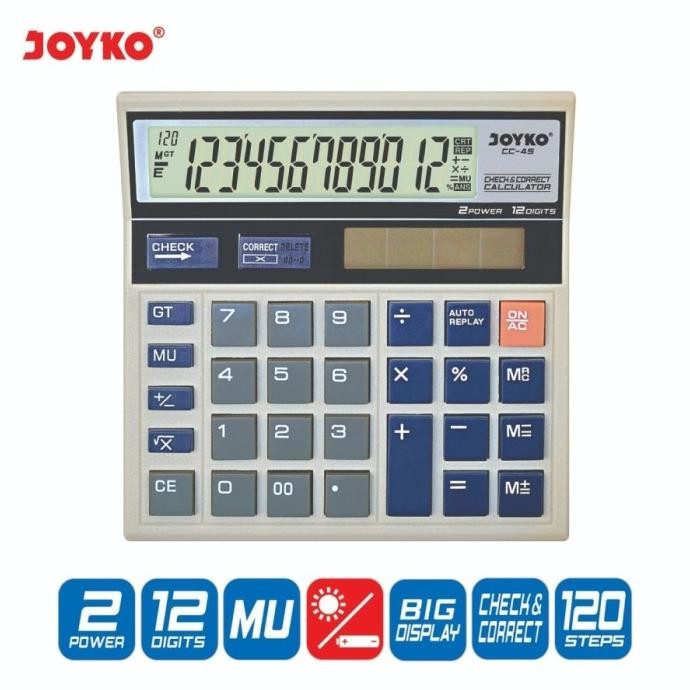 

Sale! Calculator Kalkulator Joyko CC-45 12 Digits Check Correct Premium