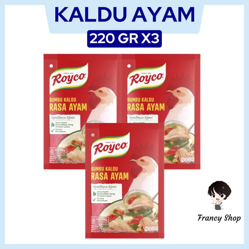 

Paket Murah Royco Bumbu Kaldu Penyedap Rasa Ayam 220 gr x3 Pcs