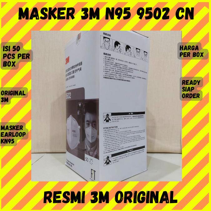 Masker KN95 9502 Resmi Headloop Per Box Isi 50 Pcs Medis