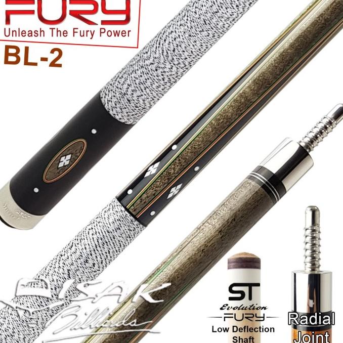 Fury BL-2 Cue - STE Low Deflection Radial Billiard Stick Biliar Stik