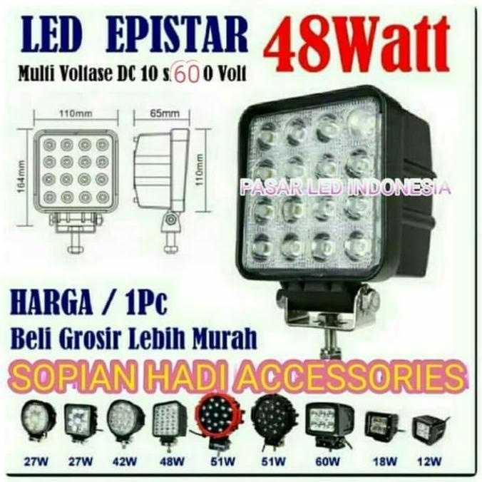 Lampu Tembak Sorot Offroad Led 48 Watt 16 Titik
