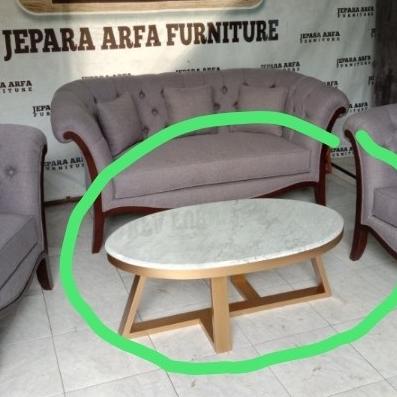 Meja Tamu Minimalis Top Marmer 120X60 Caprigurltime