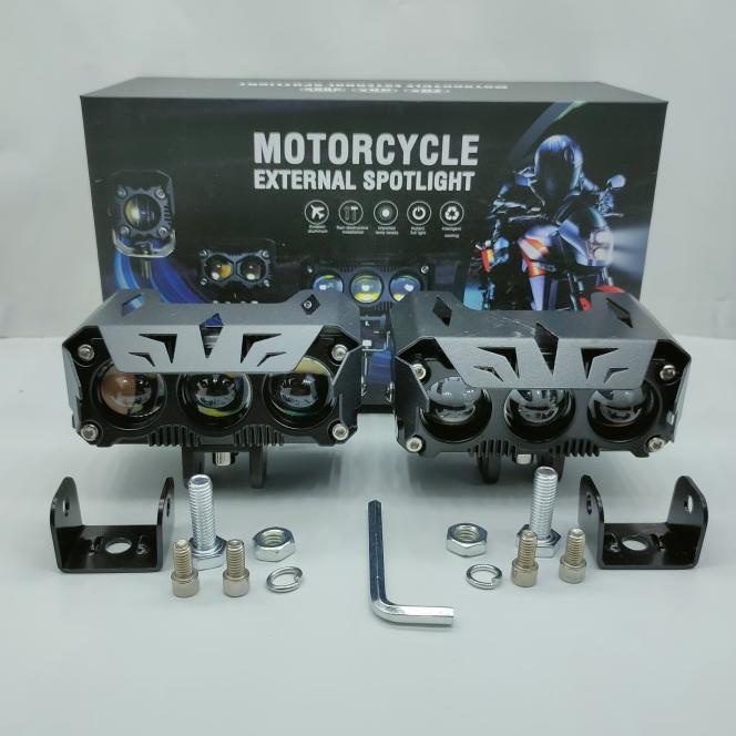 Lampu Led Sorot Tembak Sql 3 Mata Laser Gun 60 Watt Motor Mobil