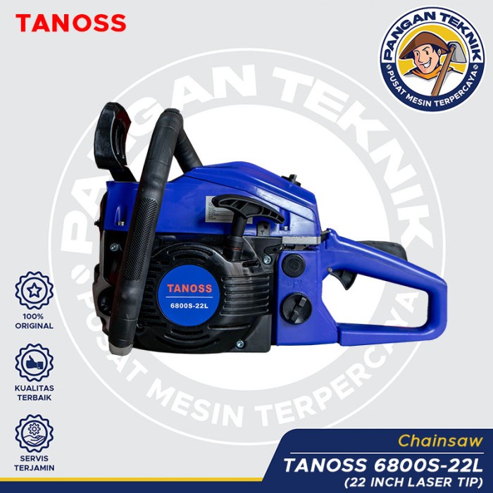 Mesin Gergaji Kayu Chainsaw 22 (Tanoss)Chain Saw 6800S Laser Tip Baja