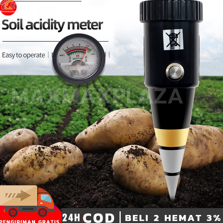 COD?? Alat Penggukur Tanah 2 in 1 Pen Type PH Meter Soil Analyzer Tester Meter Alat Ukur pH Tanah ➾Terlaris
