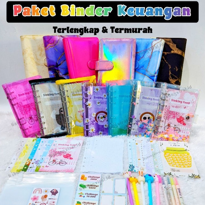 

Laris.. A6 BINDER KEUANGAN / MONEY BINDER / Paket binder sinking fund / binder A6 / binder sequin daisy hologram / ziplock / zipper pocket NAY