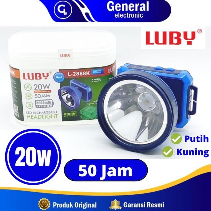 Senter Kepala LUBY L2888 / Lampu Kepala 20 Watt / Head Lamp LUBY 2888