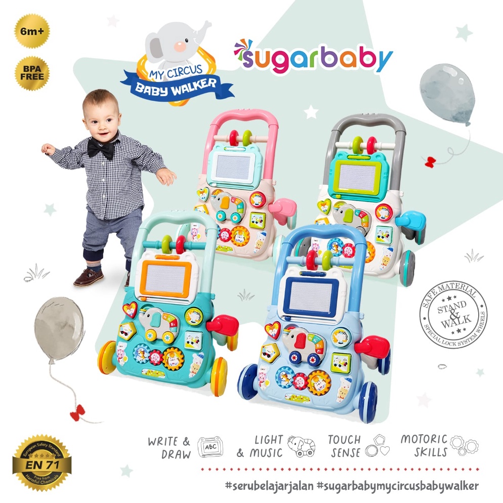 ✶Stok Banyak➫ Sugar Baby Circus Walker Mini Car Push Baby / 2in1 Walker Playmat Baby Walker CBKS D81